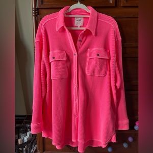 Aerie Waffle Knit Button Up